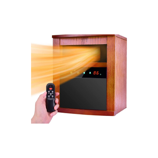 Infrared heater with wood cabinet